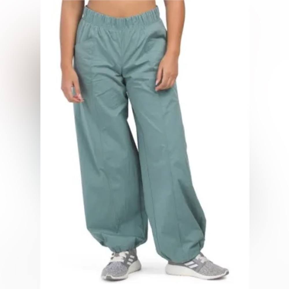 Te Verde Teal Green Parachute Pants